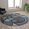 Flash Furniture Red 7' x 7' Round Abstract Design Area Rug ACD-RGTRZ860-77-RD-GG - alternate 1